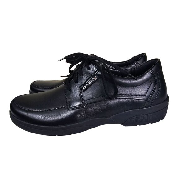 Mephisto Agazio Oxford Shoes Mens 7 US Black Leather Lace Up Air Jet Comfort - Picture 3 of 11